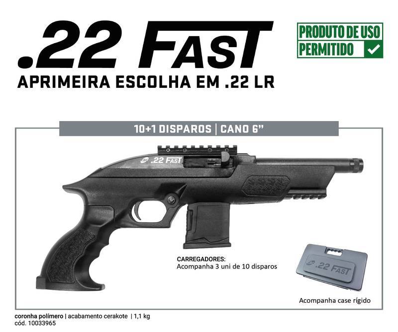 Pistola CBC Fast .22 LR 6” Oxidado Semiautomática