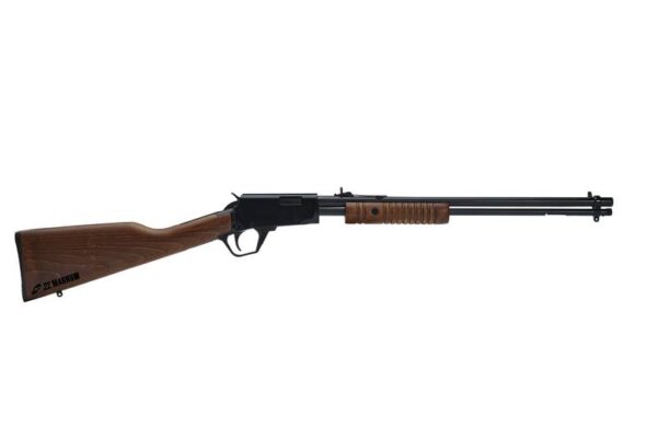 Rifle CBC Pump Action M 20” Oxidado Coronha de Madeira Cal. .22 WMR (Mag)