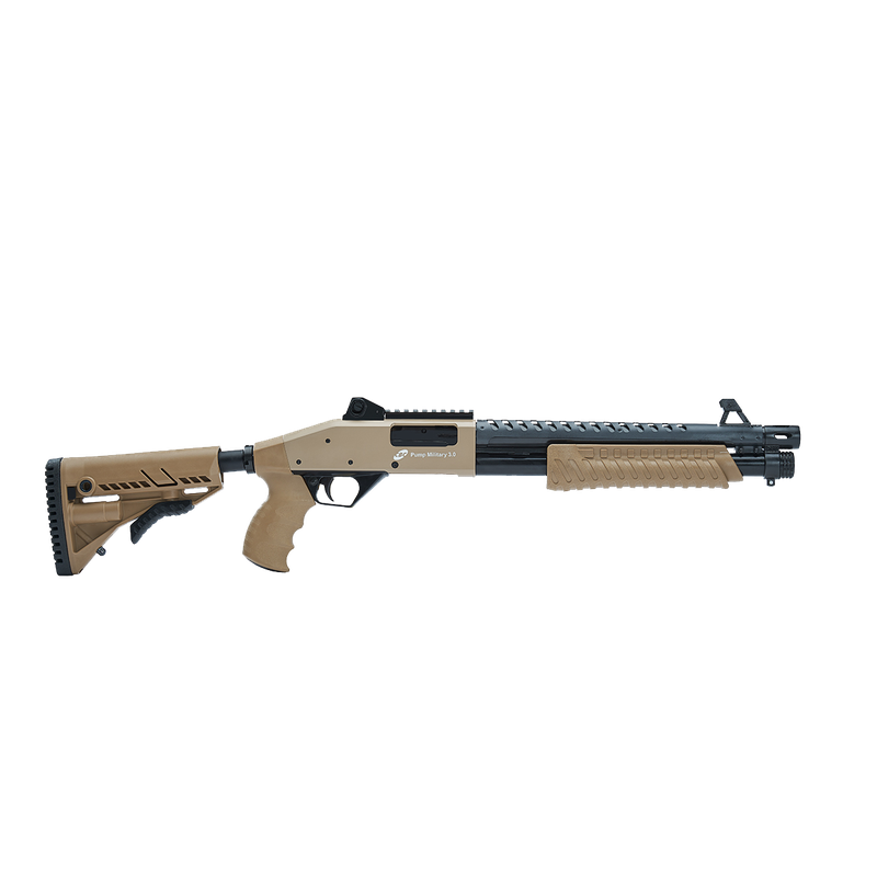 Pré-venda — Espingarda CBC Military 3.0 Cor. Retrátil Calibre 12 / 14” com Acessórios Tan