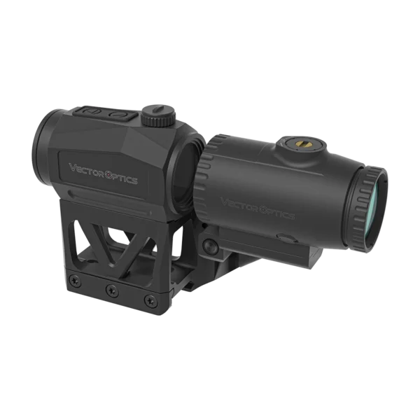 Kit Red Dot Vector Optics Scrapper 1x25 MRT + Magnificador Paragon 3x com Montagem Picatinny