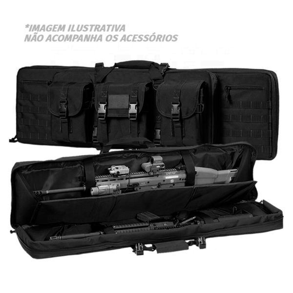 Bolsa Tática Bolsos Duplos Camuflado Black AVB GN-9013-36-D