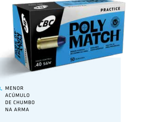 Munição CBC 9 MM LUGER LPC 147GR POLYMATCH (10036506)